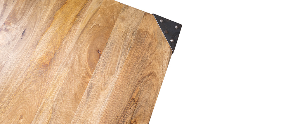 Tavolo da bar quadrato design industriale legno e metallo MADISON