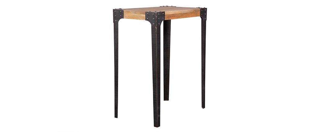 Tavolo da bar rettangolare design industriale legno e metallo MADISON