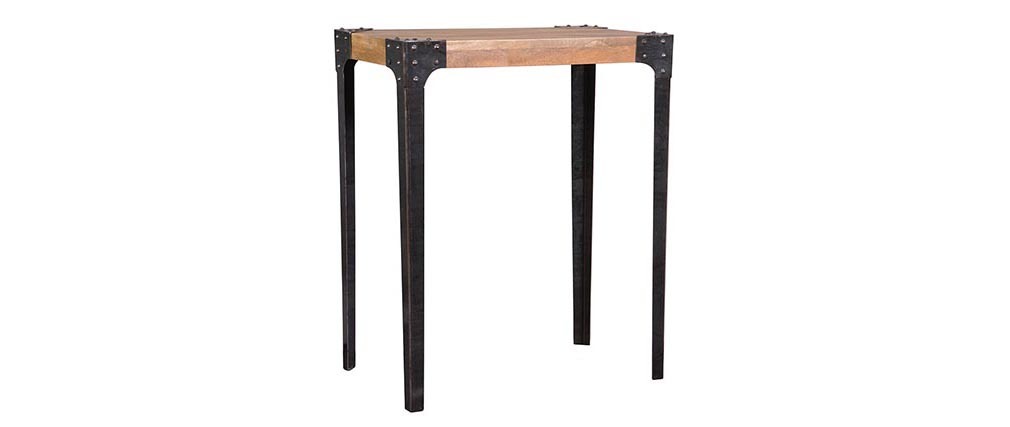 Tavolo da bar rettangolare design industriale legno e metallo MADISON