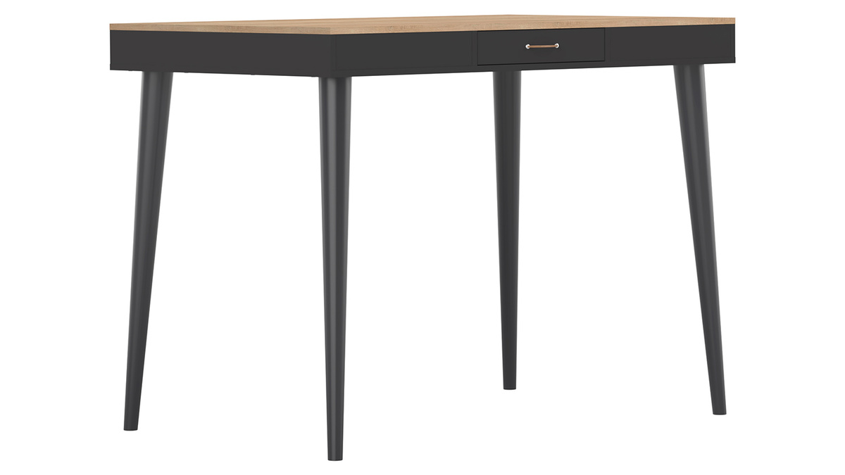 Tavolo da bar scandinavo nero e legno STRIPE