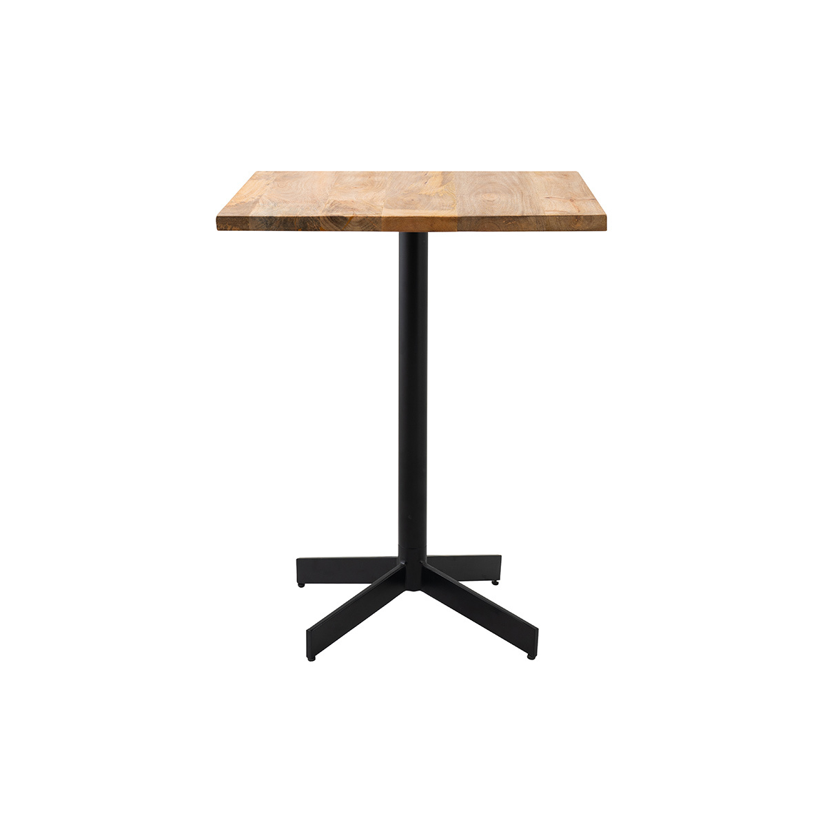 Tavolo da bistrot quadrato in legno massello e metallo nero D60 cm SOPRA