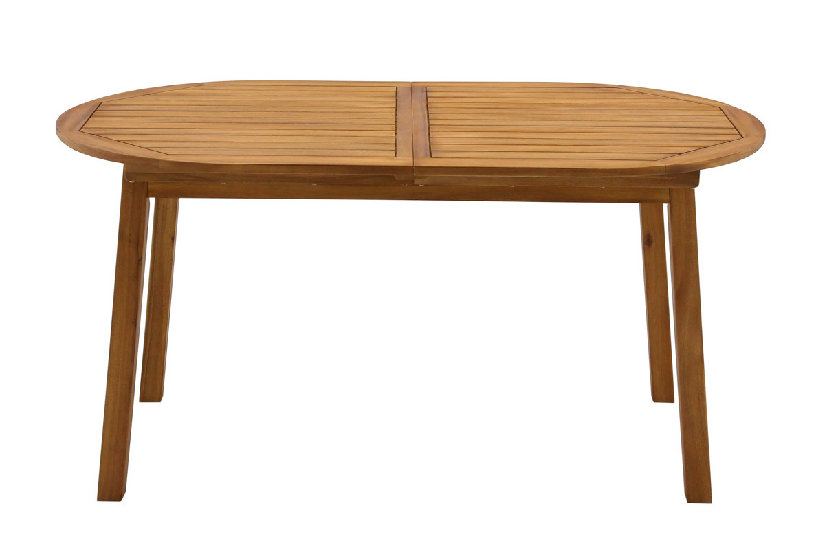 Tavolo da giardino allungabile allunghe integrate in legno massello L160-210 MAYEL
