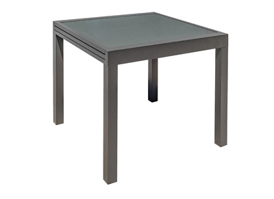 Tavolo da giardino allungabile grigio antracite L90-180 cm PORTOFINO - Tavolo da giardino allungabile grigio antracite L90-180 cm PORTOFINO