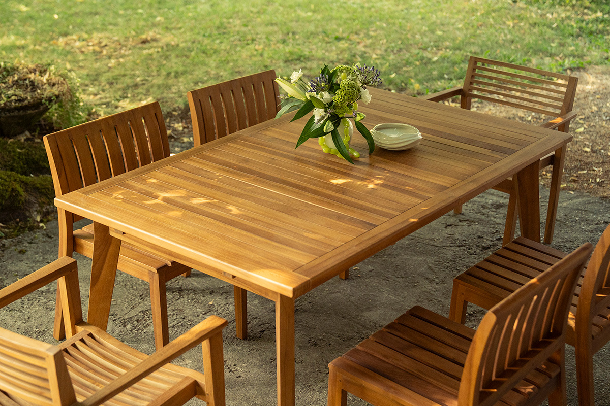 Tavolo da giardino estensibile in legno teak massello L160-210 cm LOMBOK