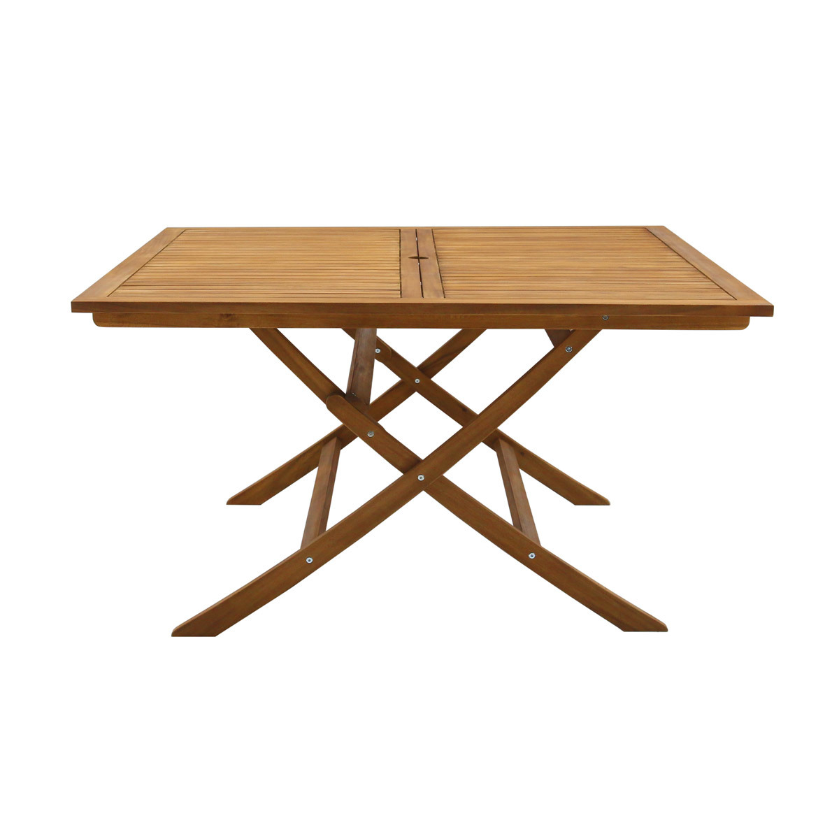 Tavolo da giardino pieghevole quadrato in legno massello L140 cm SANTIAGO