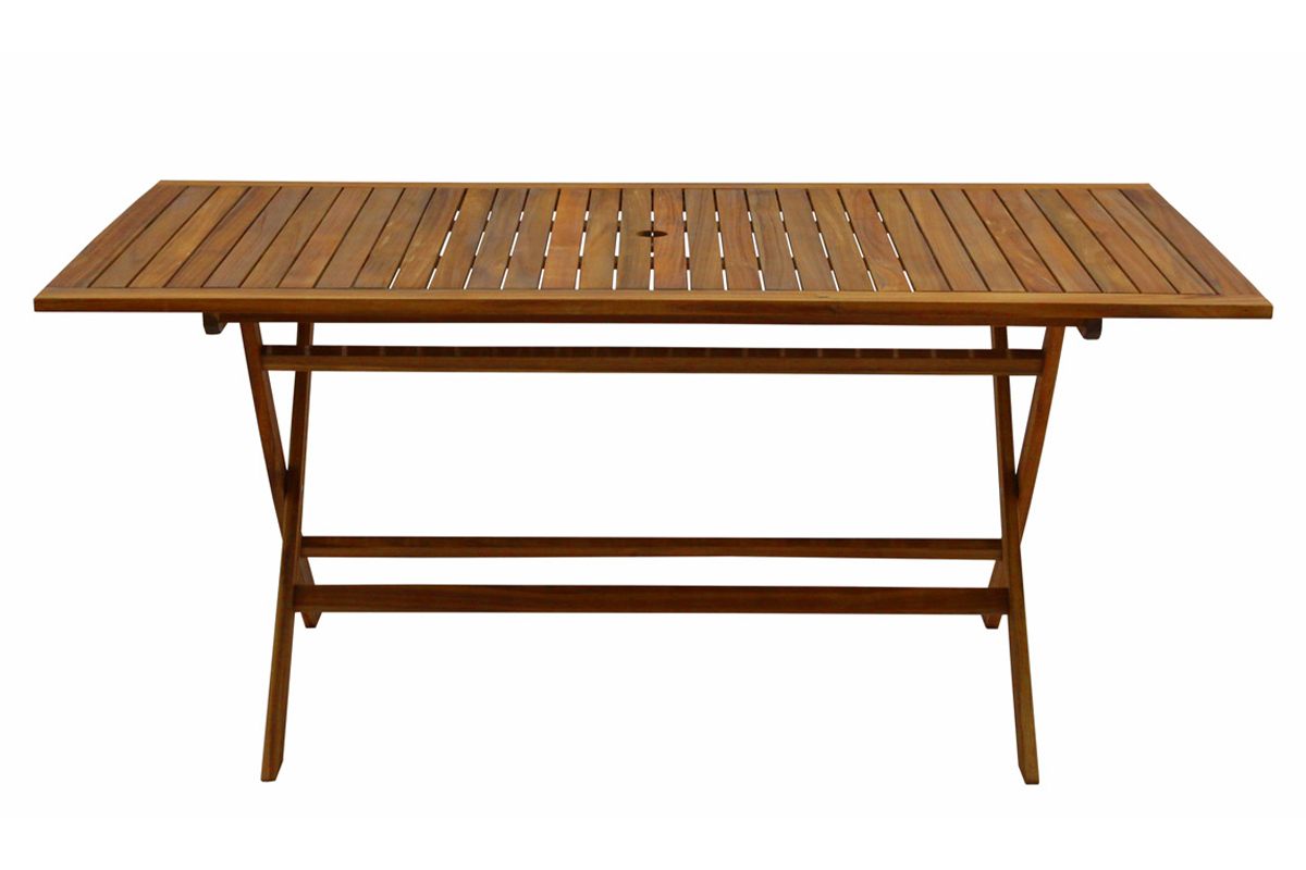 Tavolo da giardino pieghevole rettangolare legno massello L170 cm CANOPEE