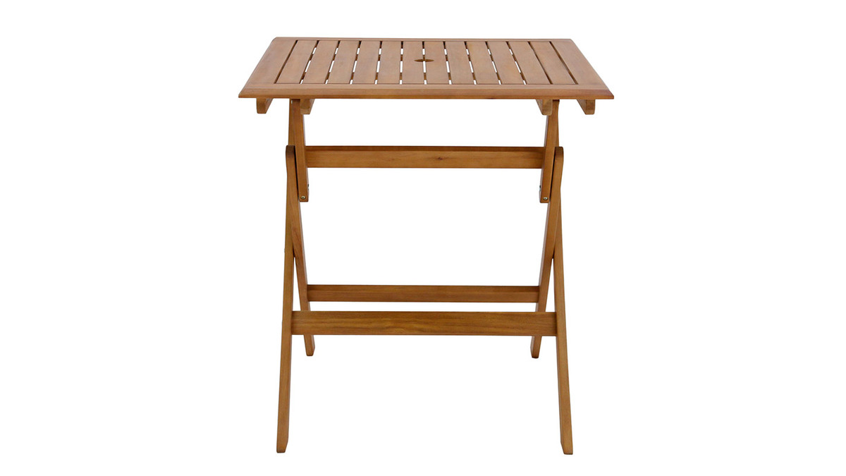 Tavolo da giardino quadrato pieghevole in legno massello L70 cm FUEGO