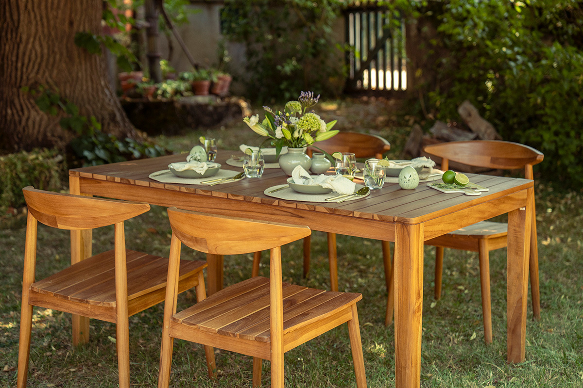 Tavolo da giardino rettangolare in legno teak massiccio L160 cm UBUD