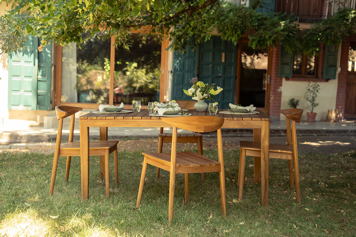 Tavolo da giardino rettangolare in legno teak massiccio L160 cm UBUD