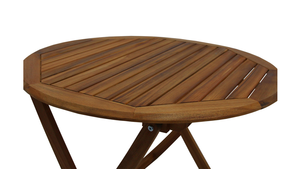 Tavolo da giardino rotondo legno massello D80 cm CANOPEE