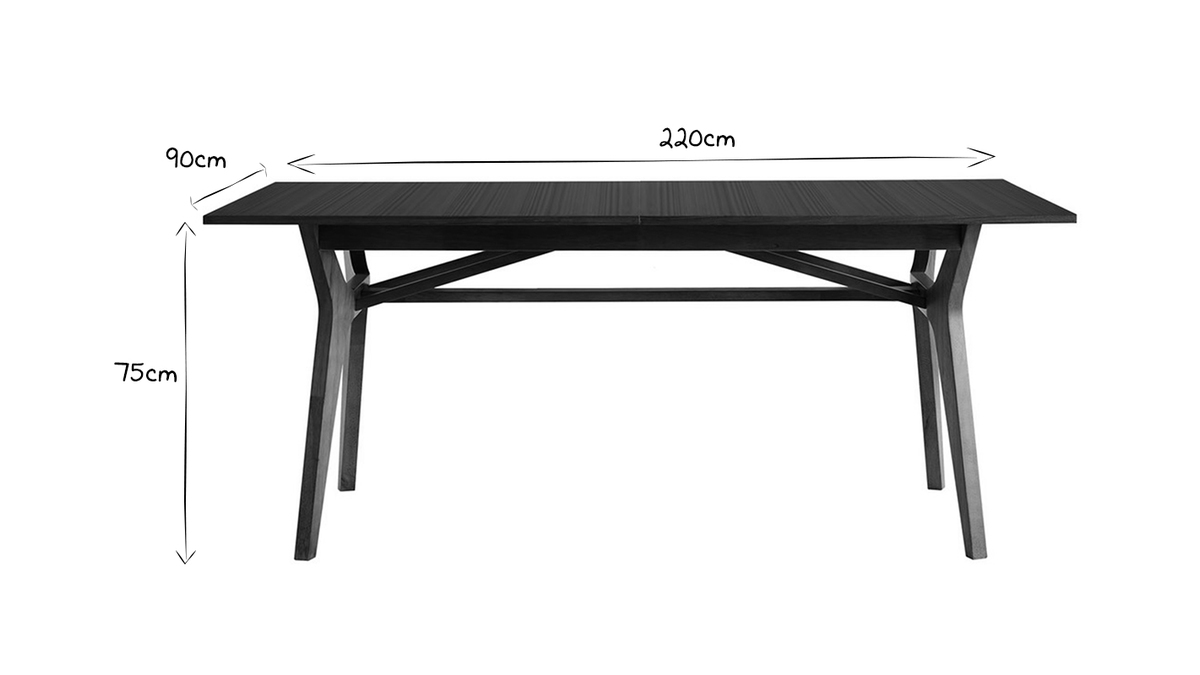 Tavolo da pranzo allungabile impiallacciatura noce L180-220 cm FOSTER