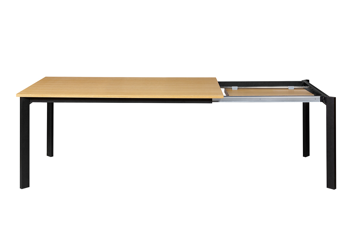 Tavolo da pranzo allungabile impiallacciatura rovere e metallo L162-232 cm MEEVLA