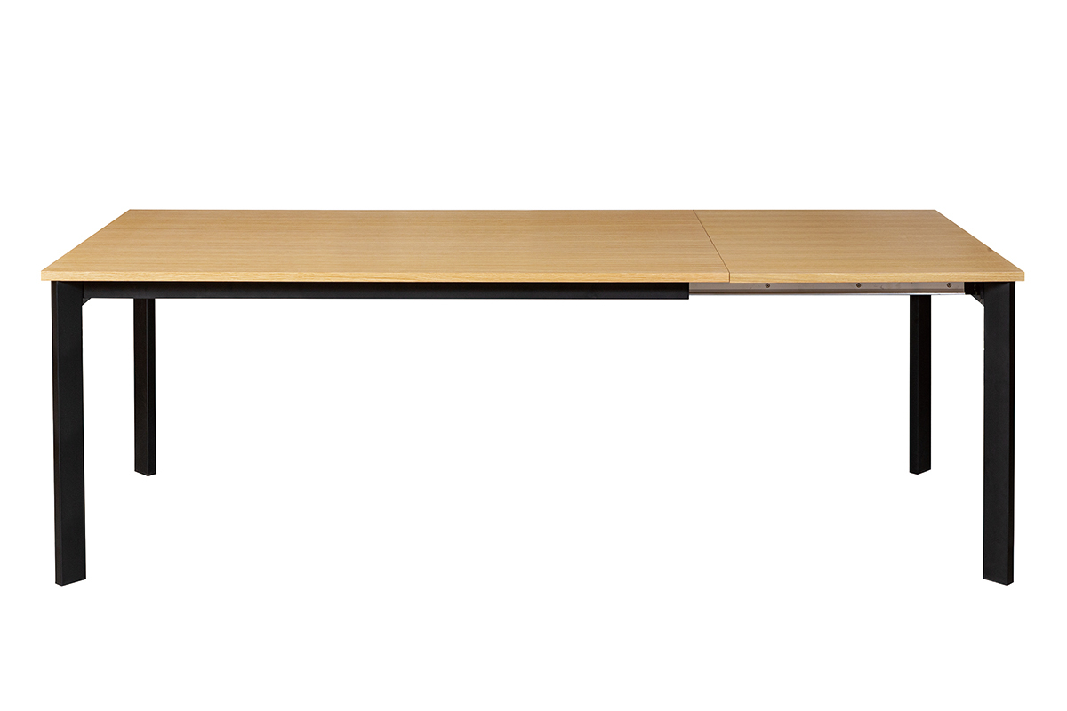 Tavolo da pranzo allungabile impiallacciatura rovere e metallo L162-232 cm MEEVLA