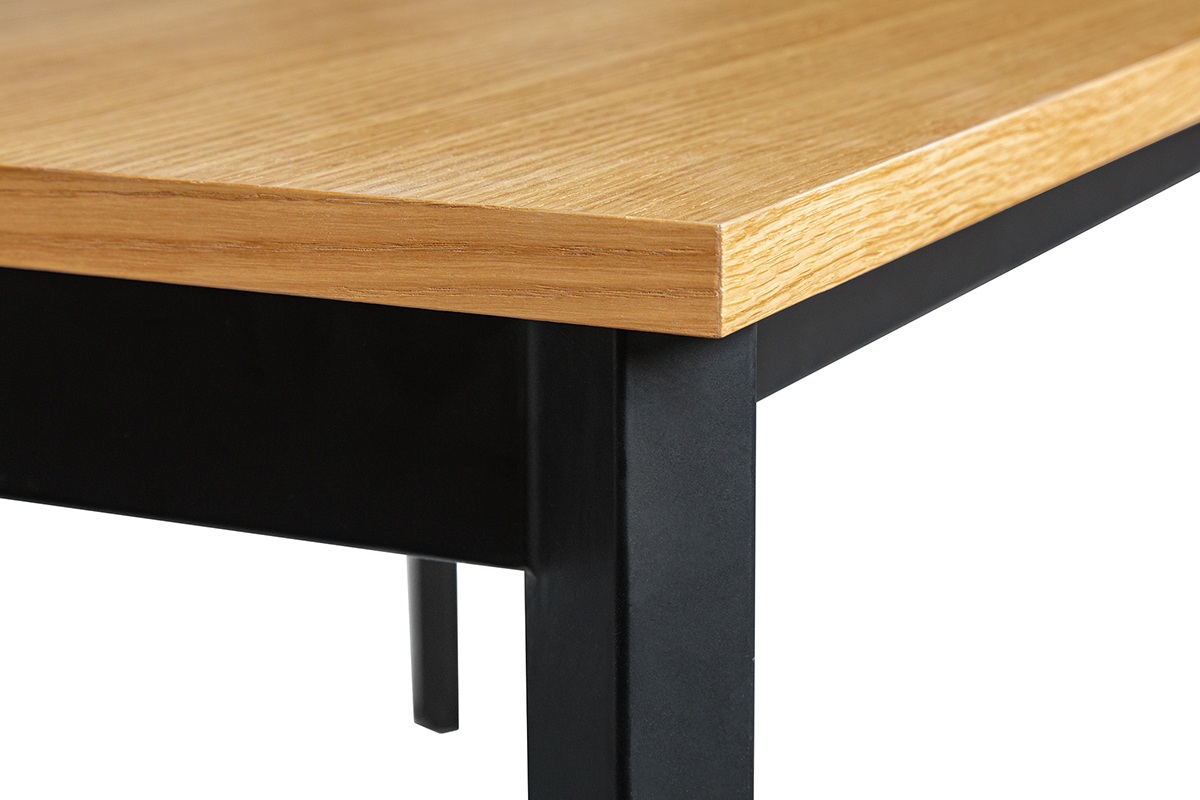 Tavolo da pranzo allungabile impiallacciatura rovere e metallo L162-232 cm MEEVLA