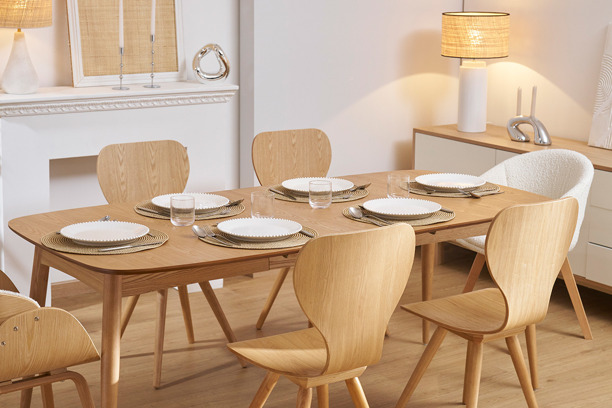 Tavolo da pranzo allungabile in frassino L130-190 cm NORDECO
