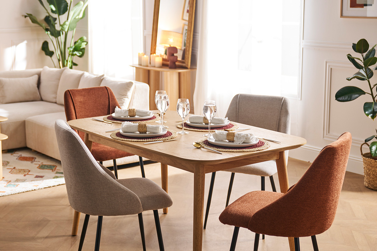 Tavolo da pranzo allungabile in frassino L90-130 cm NORDECO