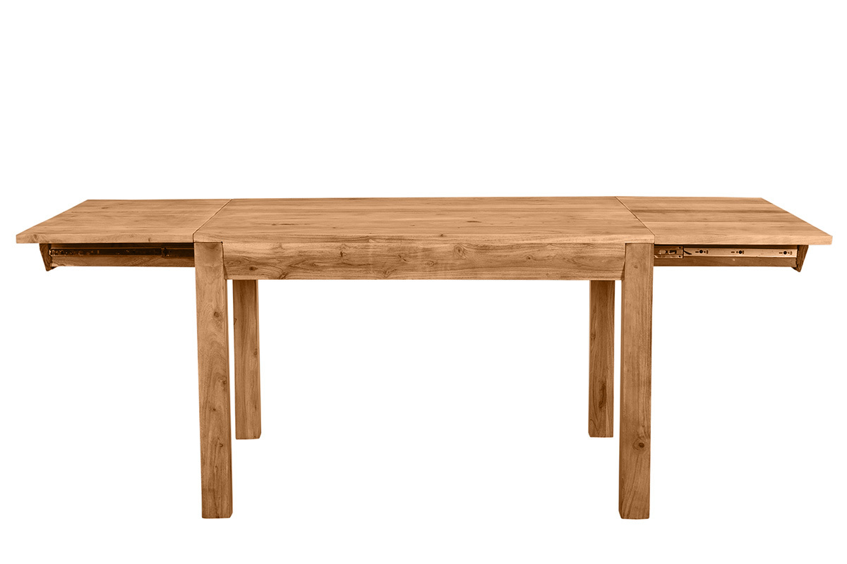 Tavolo da pranzo allungabile in massello di acacia e metallo nero L120-210 cm BALTO