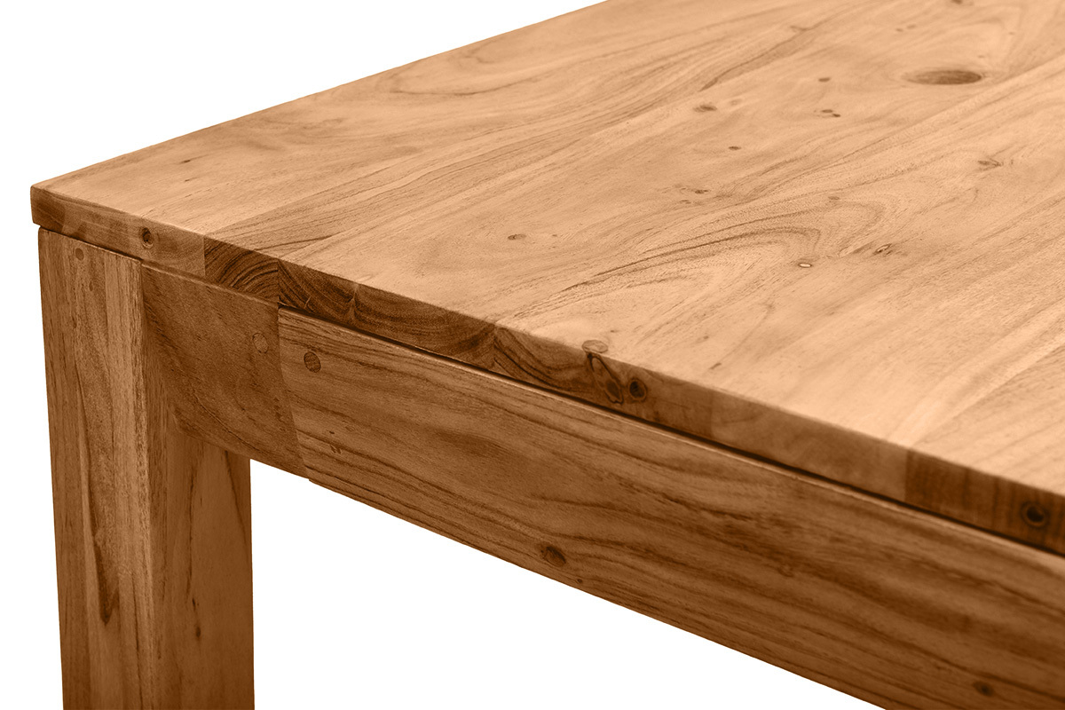 Tavolo da pranzo allungabile in massello di acacia e metallo nero L120-210 cm BALTO