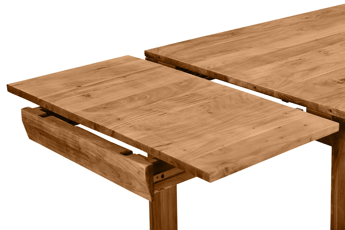 Tavolo da pranzo allungabile in massello di acacia e metallo nero L120-210 cm BALTO