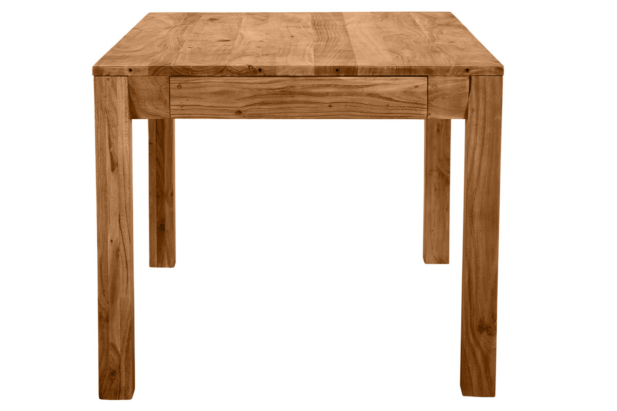 Tavolo da pranzo allungabile in massello di acacia e metallo nero L120-210 cm BALTO