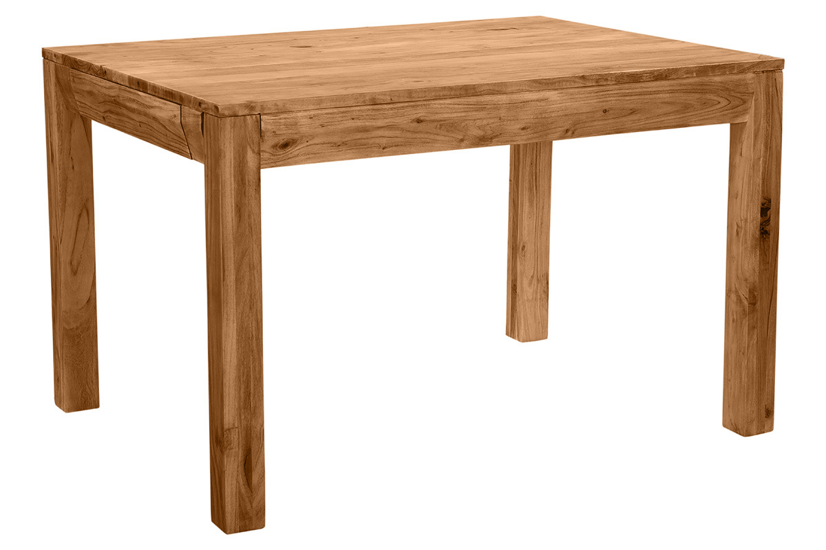 Tavolo da pranzo allungabile in massello di acacia e metallo nero L120-210 cm BALTO