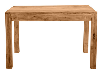 Tavolo da pranzo allungabile in massello di acacia e metallo nero L120-210 cm TRAP - Tavolo da pranzo allungabile in massello di acacia e metallo nero L120-210 cm TRAP