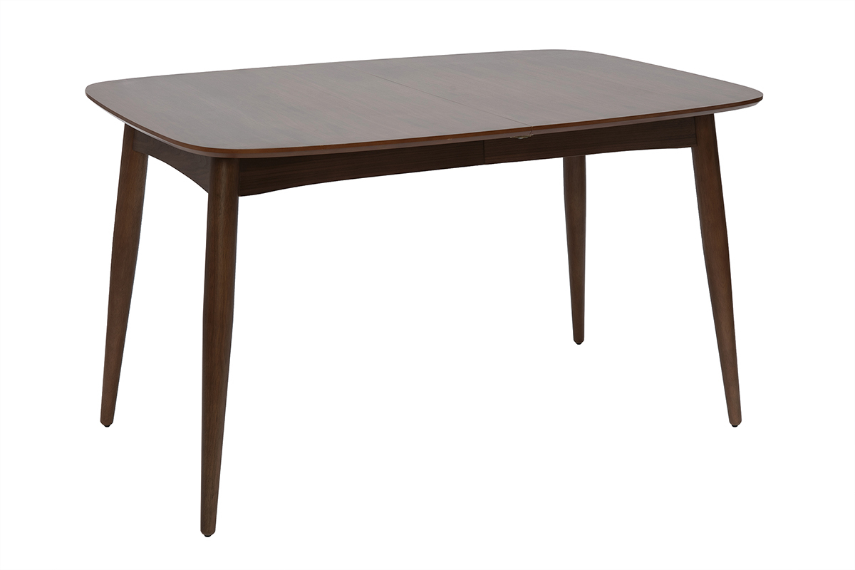 Tavolo da pranzo allungabile NORDECO in noce, lunghezza 130-190 cm, vista a 3/4