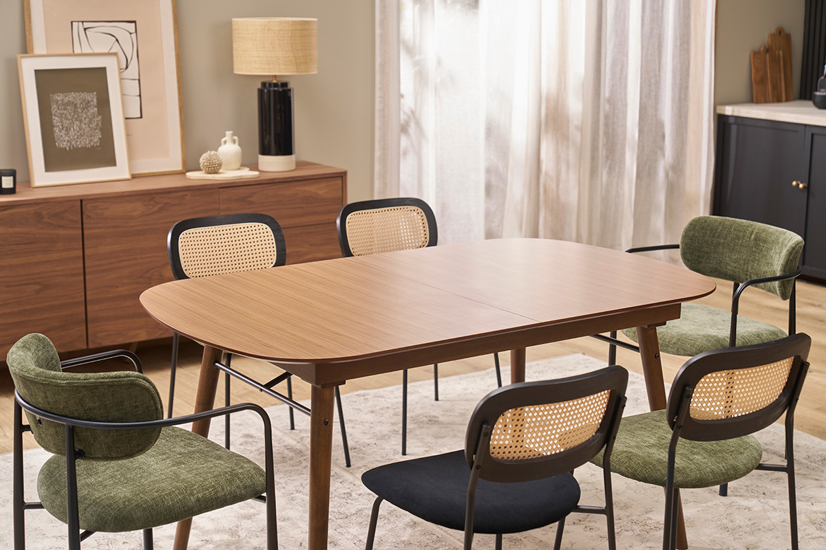 Tavolo da pranzo allungabile in noce L150-180 cm SHELDON