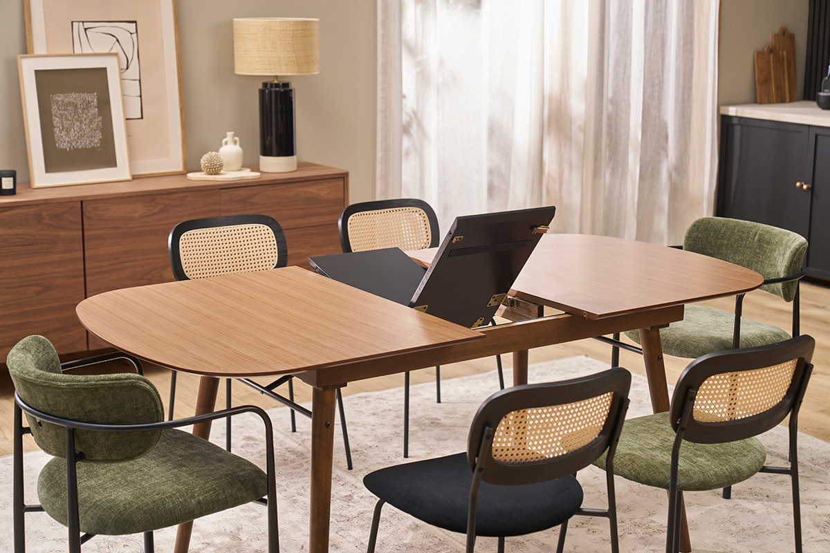 Tavolo da pranzo allungabile in noce L150-180 cm SHELDON