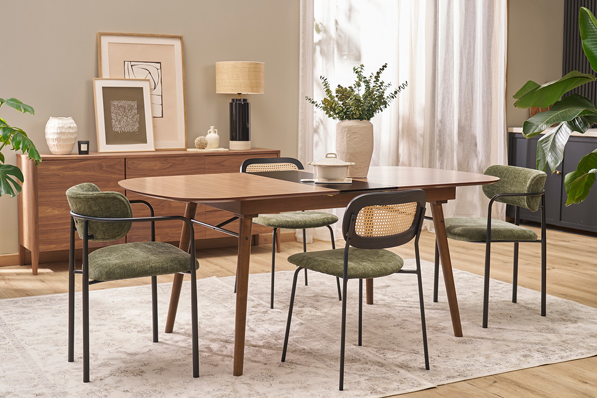 Tavolo da pranzo allungabile in noce L150-180 cm SHELDON