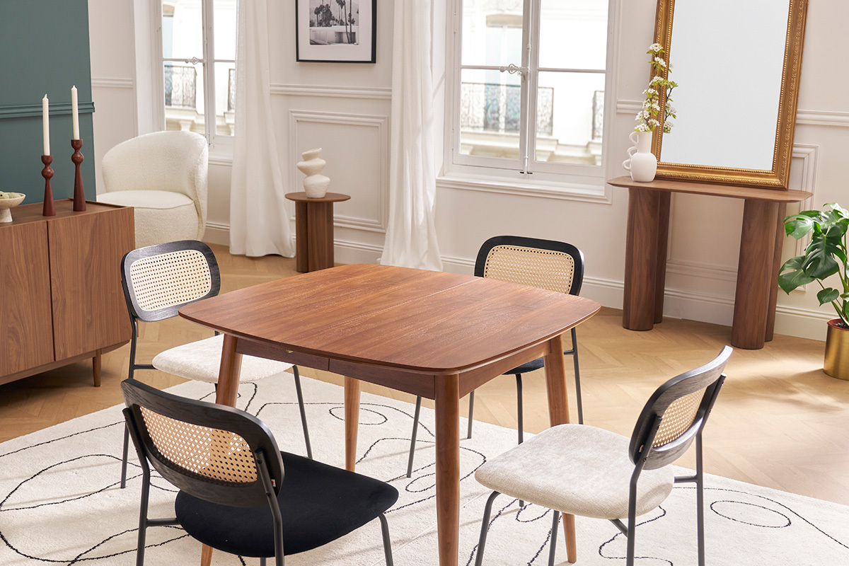 Tavolo da pranzo allungabile in noce L90-130 cm NORDECO