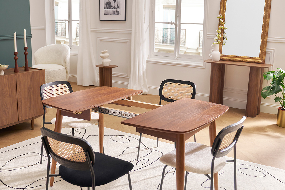 Tavolo da pranzo allungabile in noce L90-130 cm NORDECO