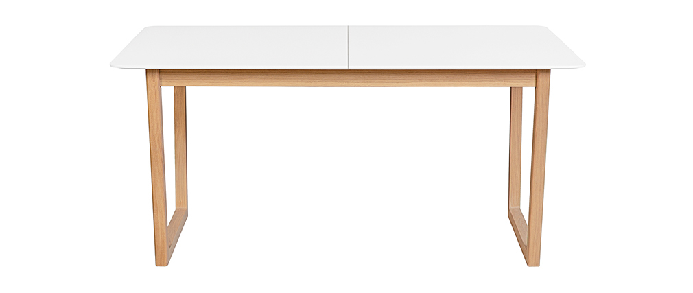 Tavolo da pranzo allungabile legno chiaro e bianco L160-240 cm LAHO