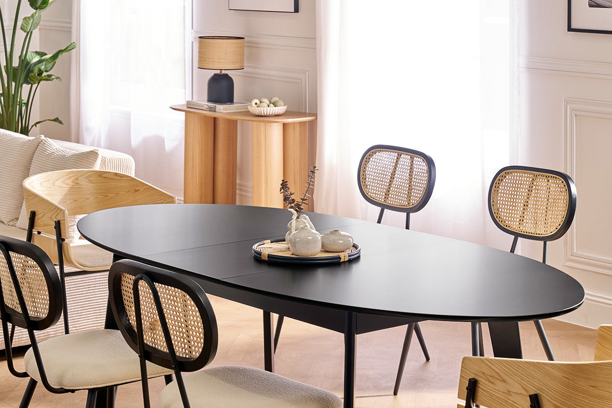 Tavolo da pranzo allungabile MARIK nero L160-200 cm