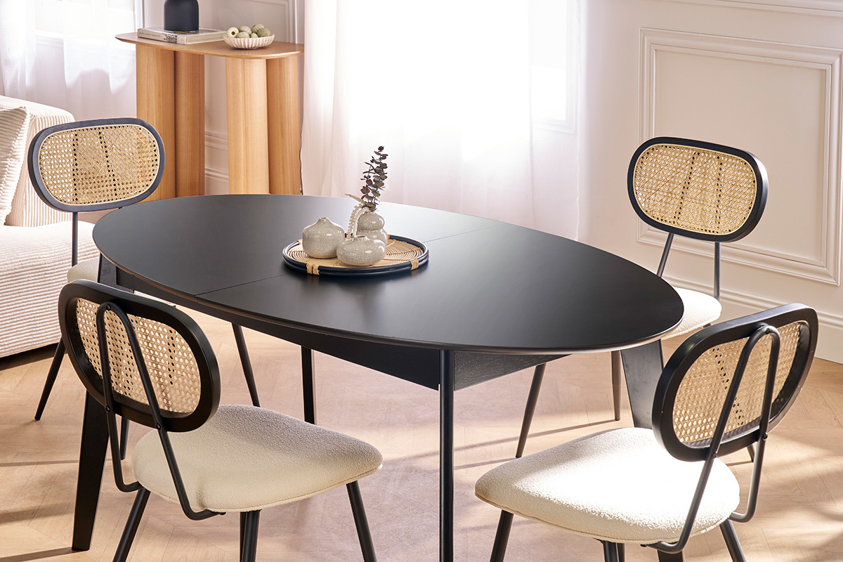 Tavolo da pranzo allungabile MARIK nero L160-200 cm