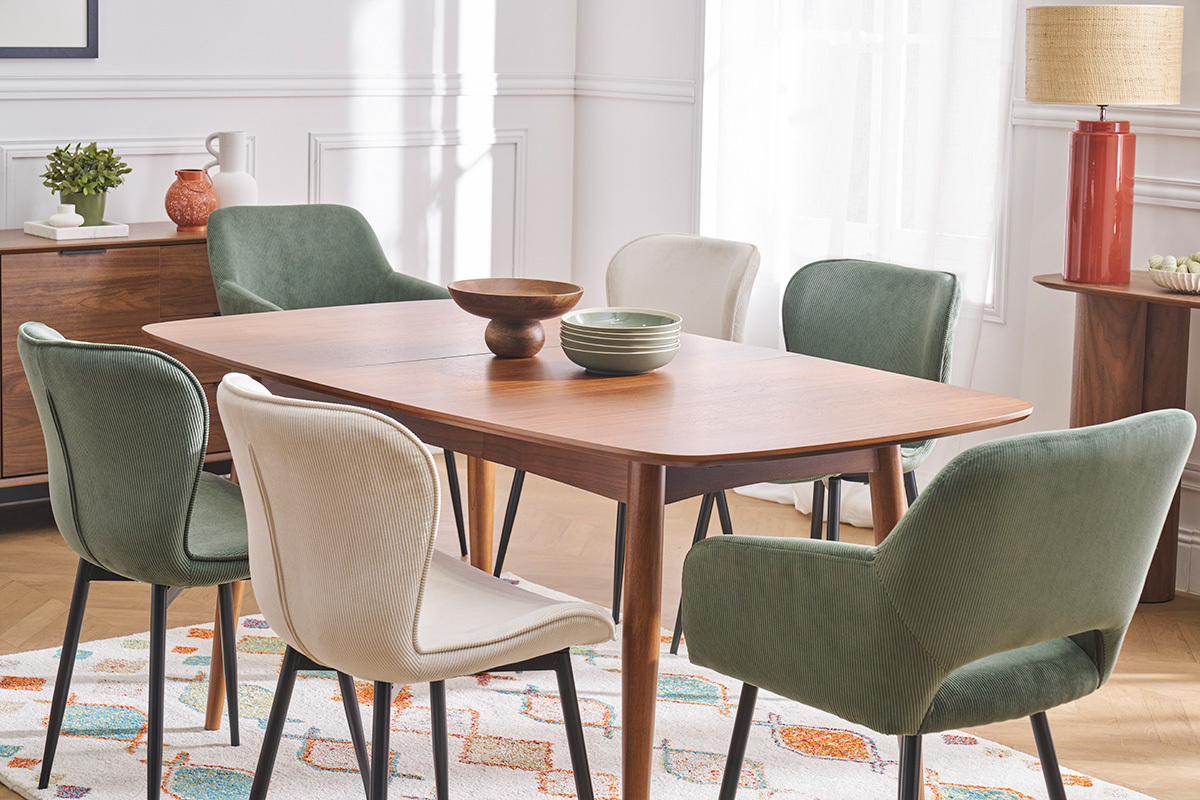Tavolo da pranzo allungabile noce naturale L130-160 cm NORDECO