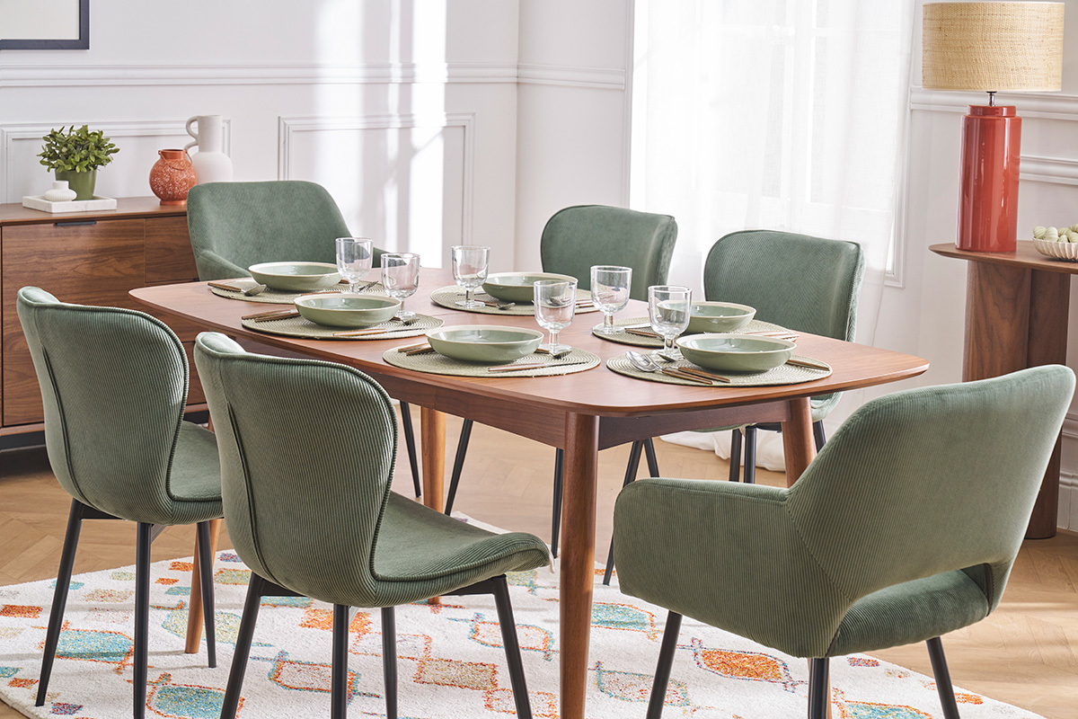 Tavolo da pranzo allungabile noce naturale L130-160 cm NORDECO