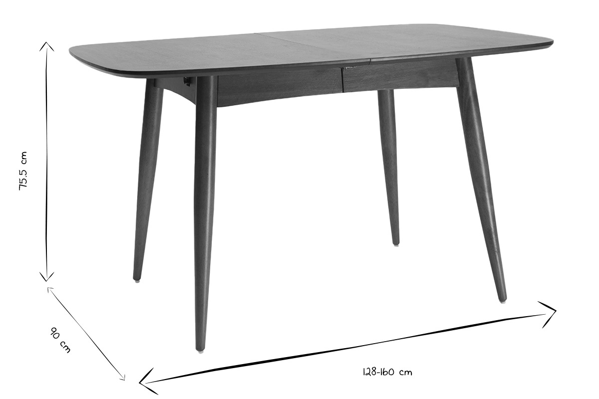 Tavolo da pranzo allungabile noce naturale L130-160 cm NORDECO