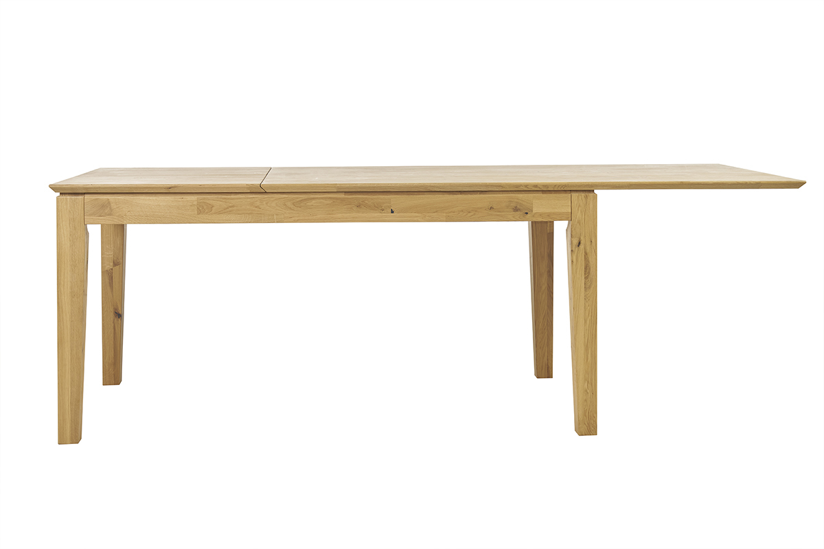 Tavolo da pranzo allungabile rettangolare in legno chiaro di rovere massello L160-220 cm YULIA