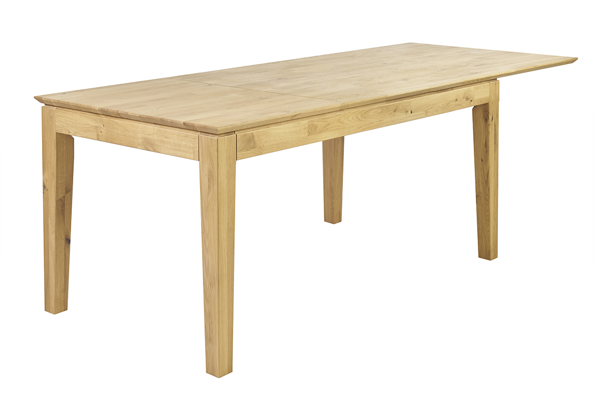 Tavolo da pranzo allungabile rettangolare in legno chiaro di rovere massello L160-220 cm YULIA