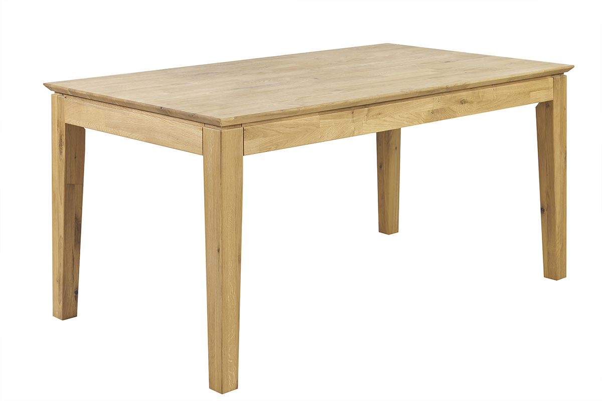 Tavolo da pranzo allungabile rettangolare in legno chiaro di rovere massello L160-220 cm YULIA