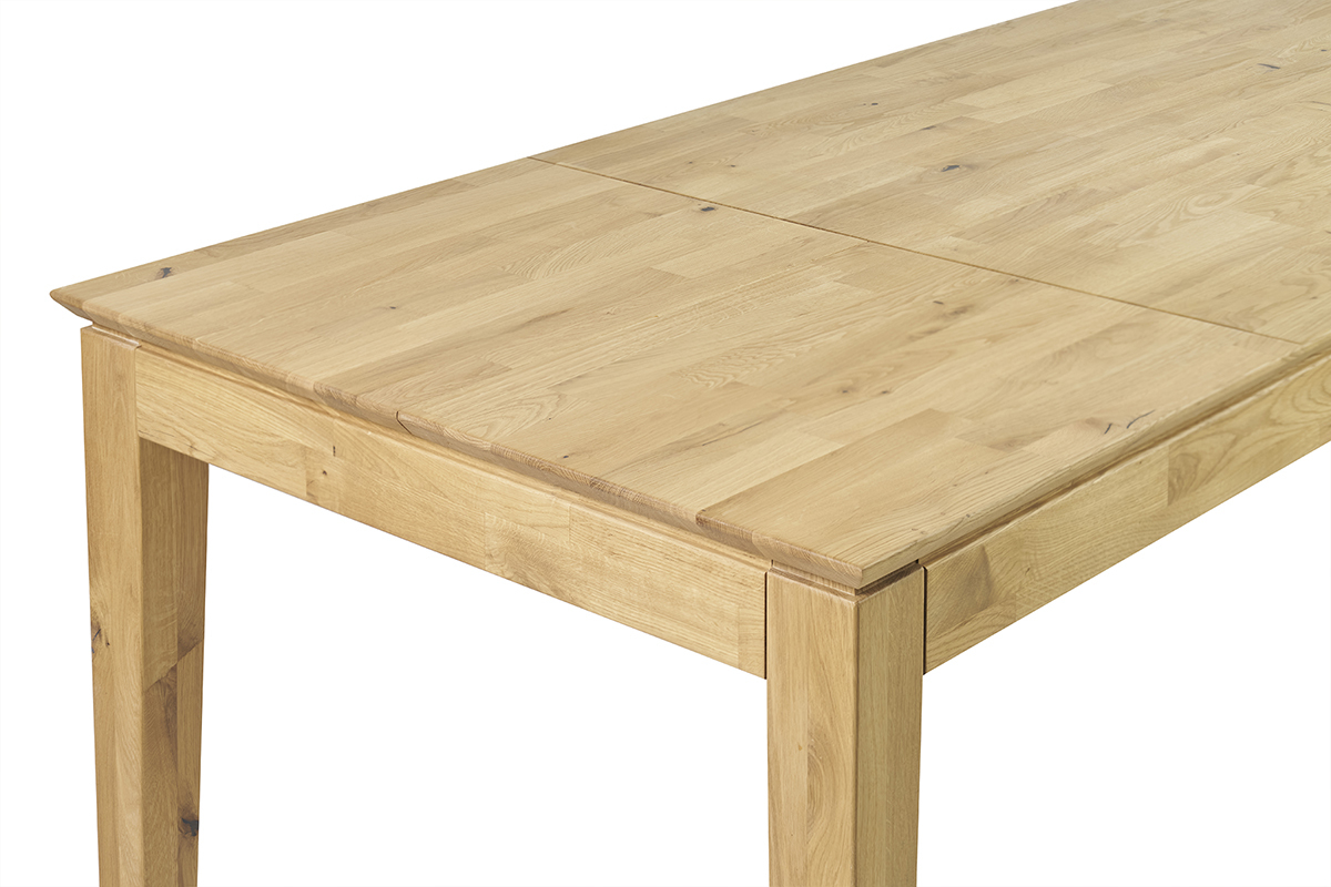 Tavolo da pranzo allungabile rettangolare in legno chiaro di rovere massello L160-220 cm YULIA