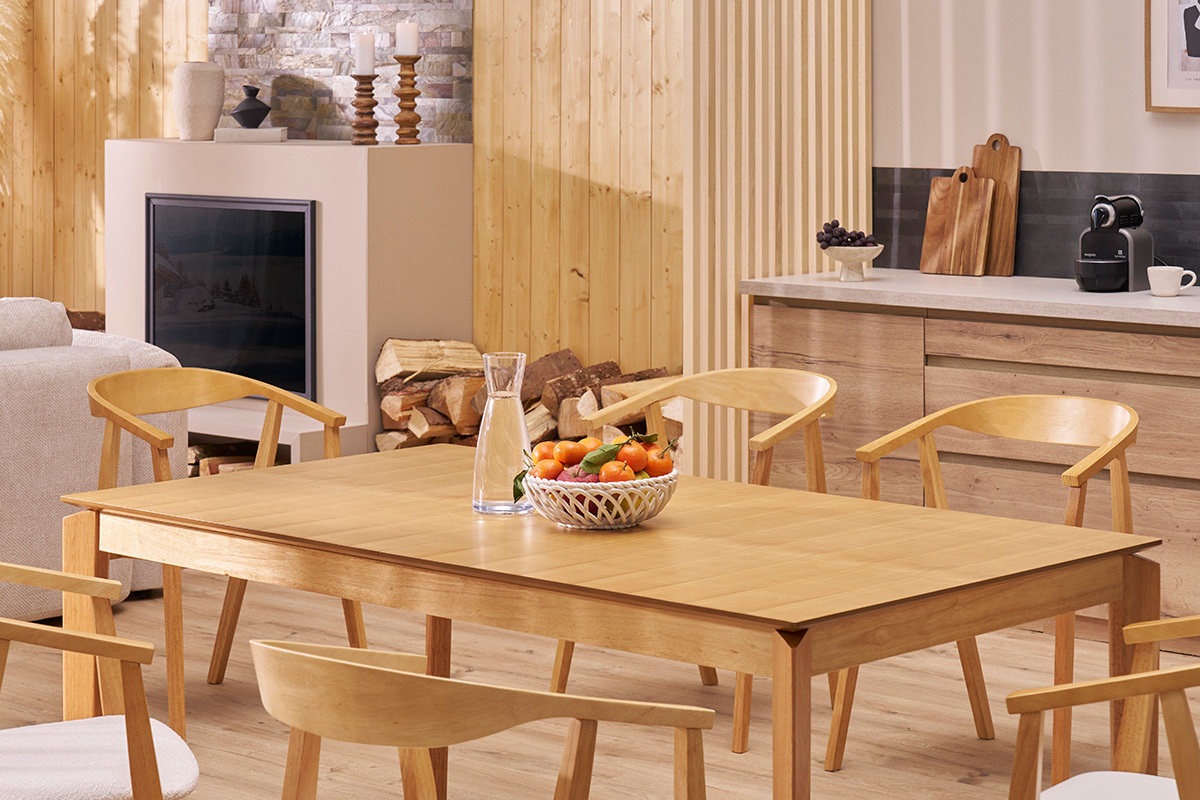 Tavolo da pranzo allungabile rettangolare legno frassino L160-210 cm BONAVISTA