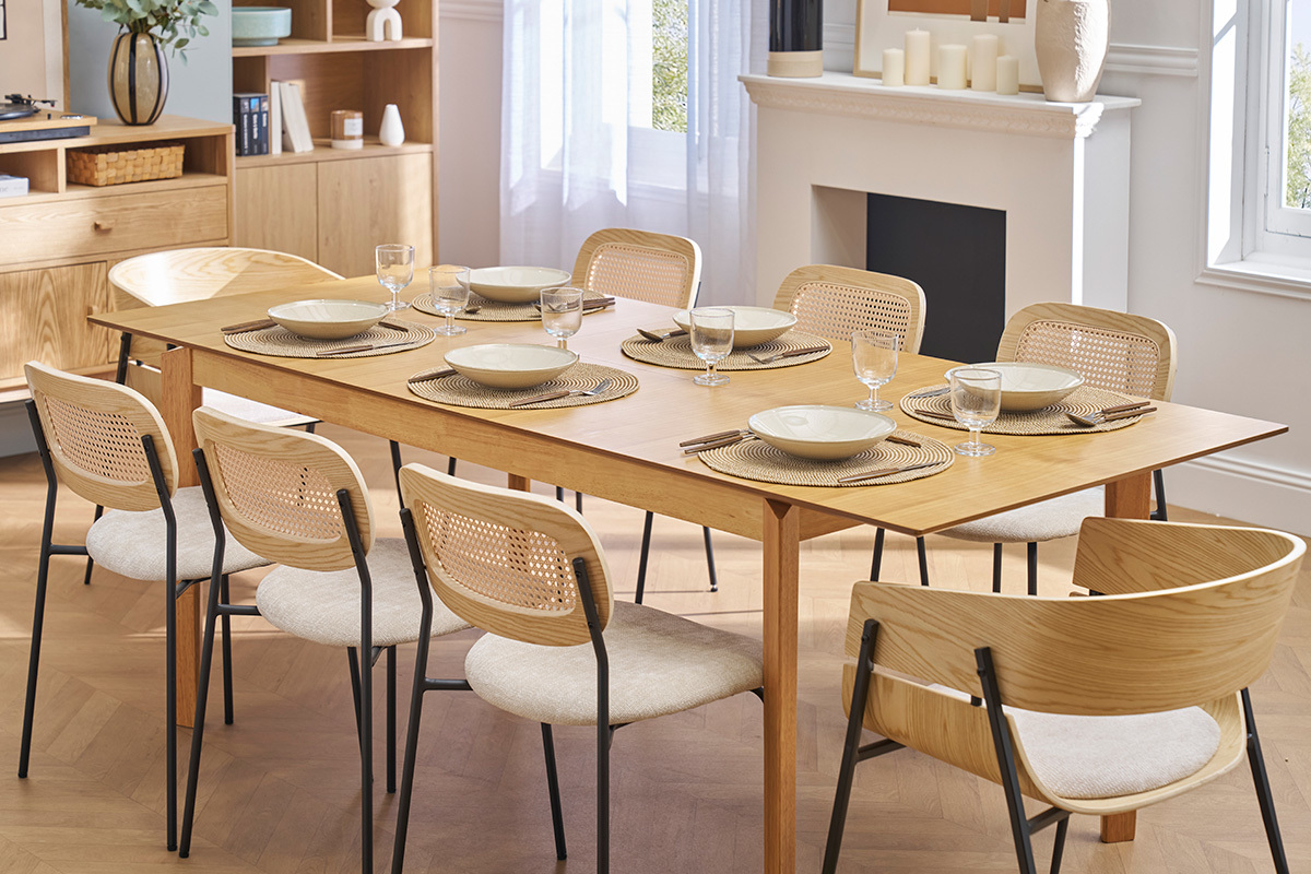 Tavolo da pranzo allungabile rettangolare legno frassino L160-210 cm BONAVISTA