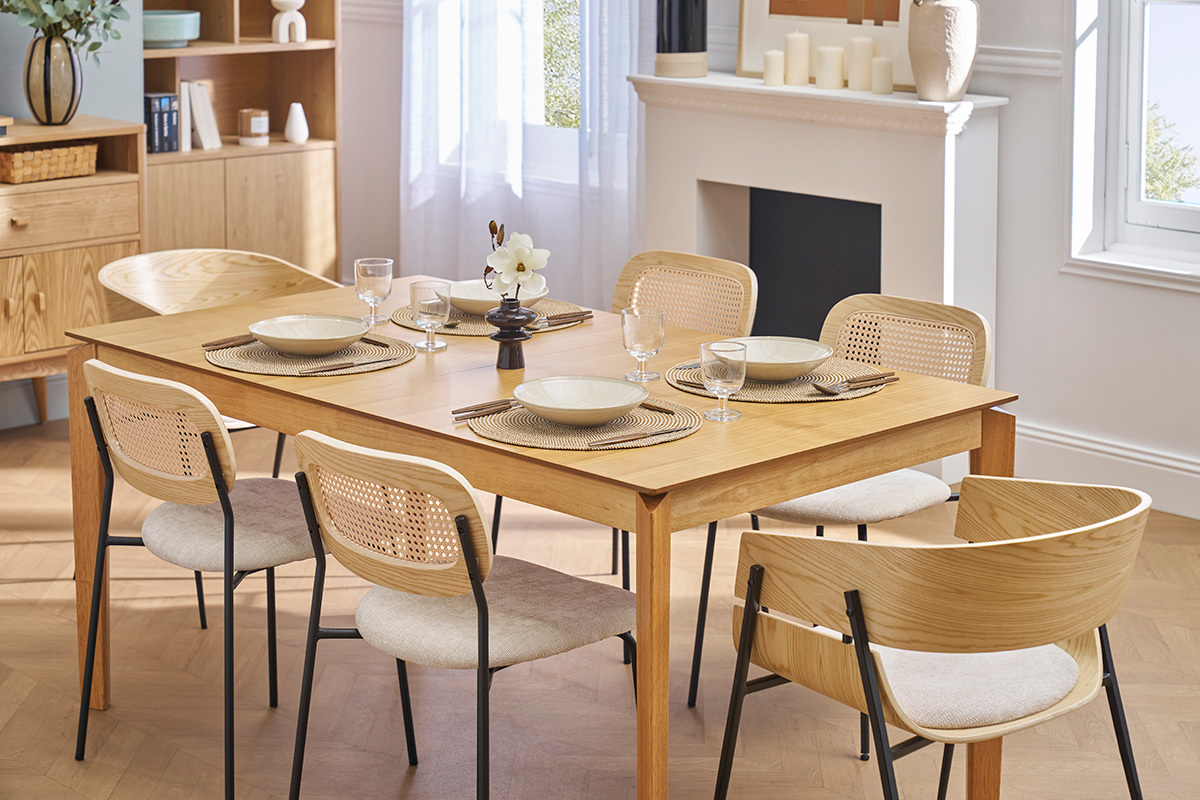 Tavolo da pranzo allungabile rettangolare legno frassino L160-210 cm BONAVISTA