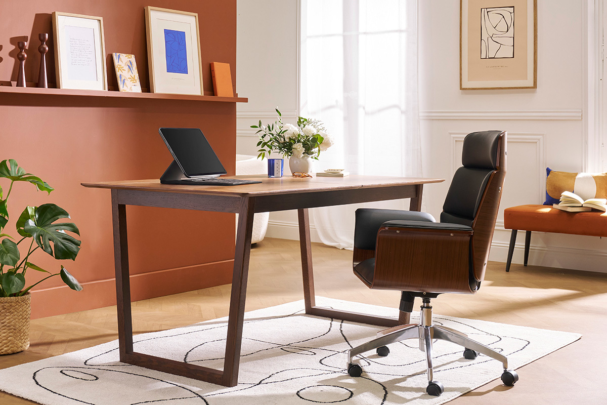 Tavolo da pranzo allungabile rettangolare noce L160-240 cm LAHO