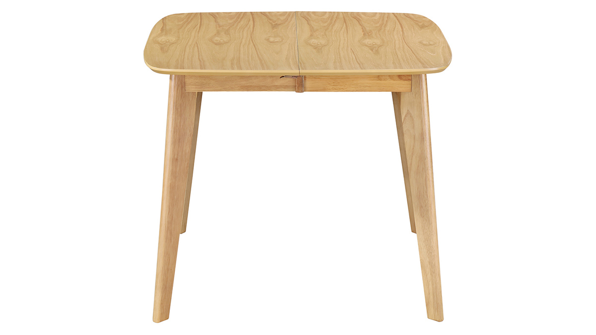 Tavolo da pranzo allungabile scandinavo quadrato in legno chiaro L90-130 LEENA