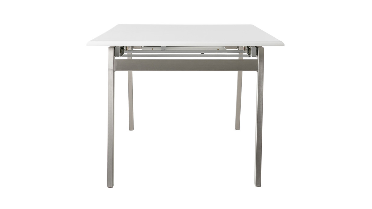 Tavolo da pranzo design allungabile bianco e metallo L190-240 MARNY