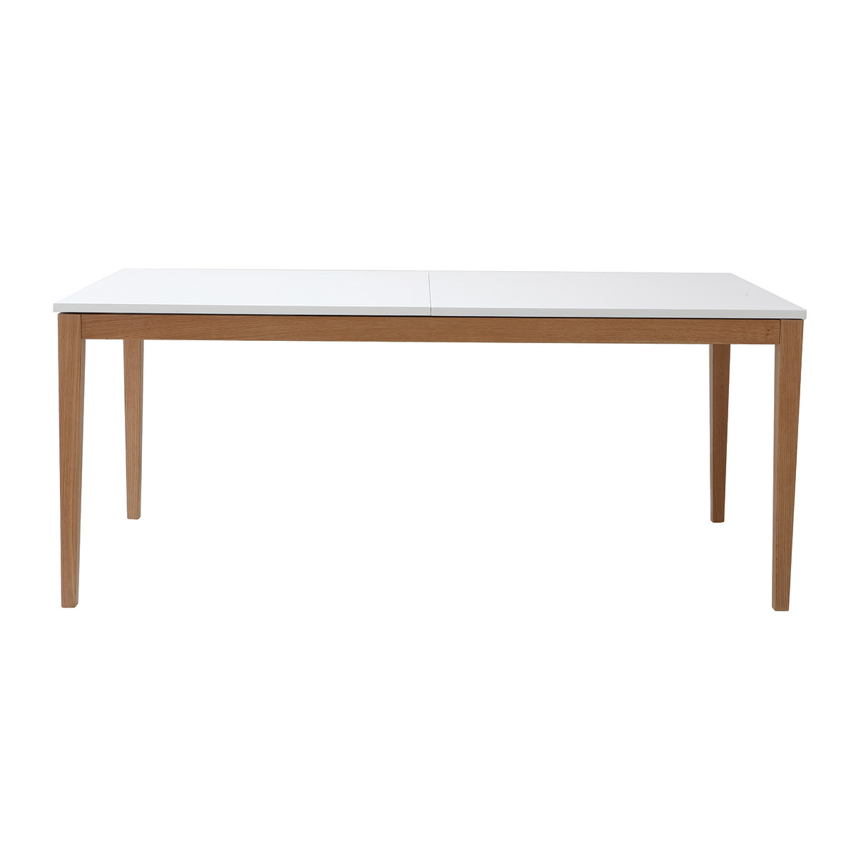 Tavolo da pranzo design allungabile bianco gambe in legno L180-260 DELAH