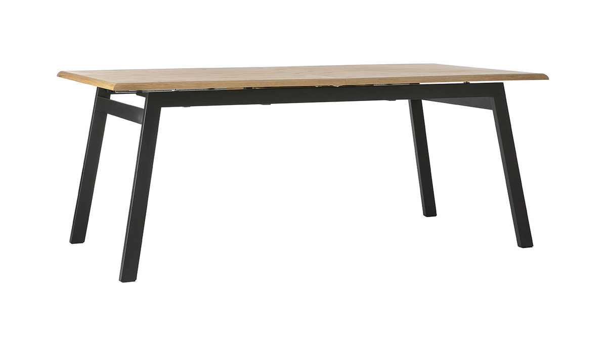 Tavolo da pranzo design allungabile legno e metallo L190-240 MARNY